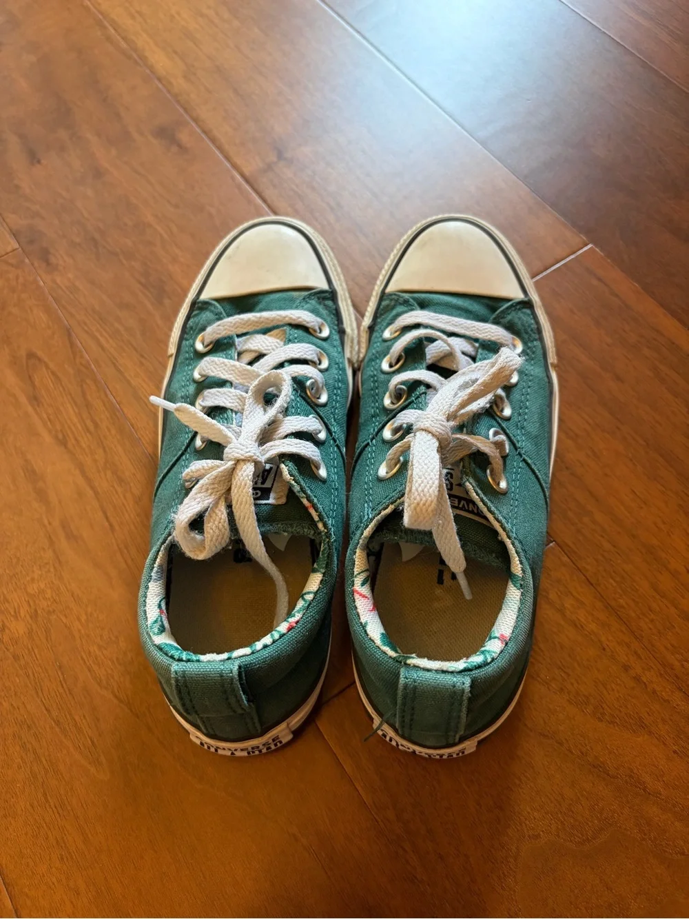 Converse Kids Green Canvas Lace-Up Sneakers